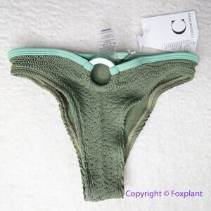 New! Cleonie Orpheus crinkle color block bikini bottoms, one‎ size